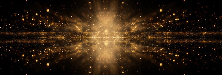 Golden, symmetrical, sparkling background