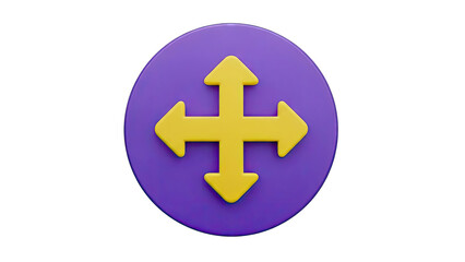 Obraz premium 3D Icon of Move Arrows on Purple Circle