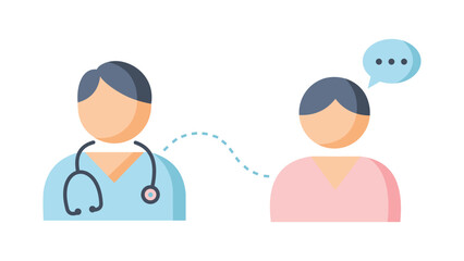 Doctor and patient communication illustration