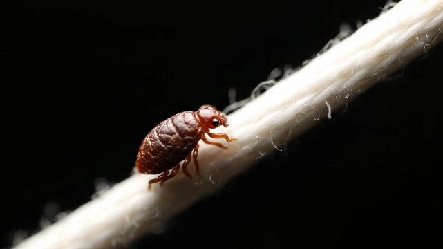 Bed Bug Identification: Extreme Macro Close-Up of a Live Pest Crawling
