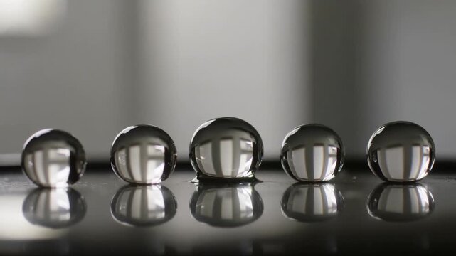 Mesmerizing Water Droplets: Pristine Reflections & Macro Beauty