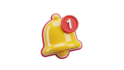 Notification Bell Icon with Number 1 Badge