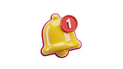Notification Bell Icon with Number 1 Badge
