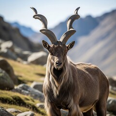 mountain goat on the mountain