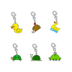 Cute Cartoon Animal Keychains and Charms Collection