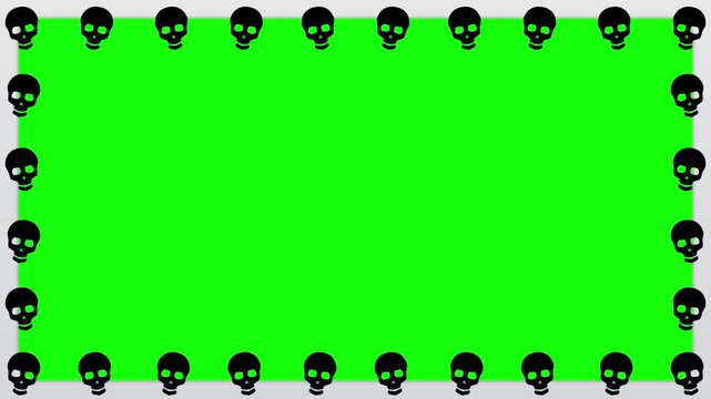 白いフチ付きのドクロフレーム