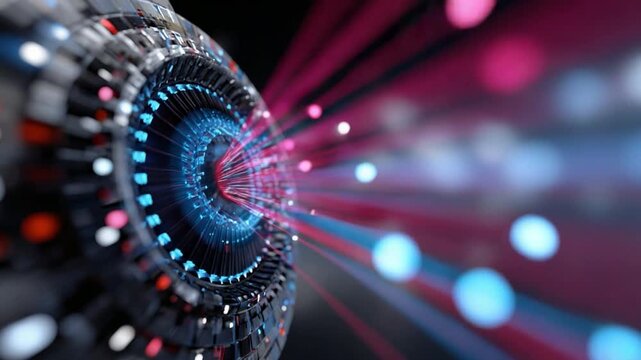 Digital Core: The intricate network of interconnected structures pulsates with vibrant energy, illuminating the essence of innovation and the boundless potential of the digital realm.