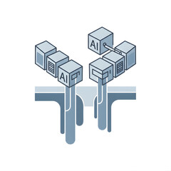 3d render of a modern building icon isolated on white