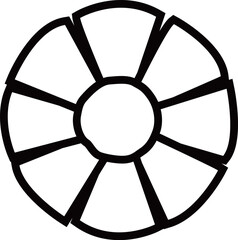 花の線画アイコンイラスト素材　デイジーやカモミールなどシンプルでかわいいイメージ画像　透明背景