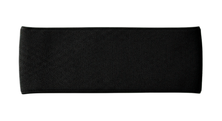 Monochromatic black sports headband on a solid black background with woven texture