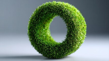 Sustainable eco friendly green grass circle symbolizing nature and environmental conservation efforts