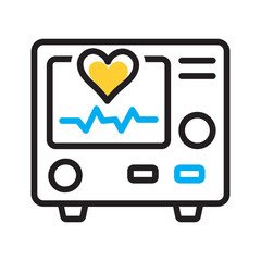 Fototapeta premium Vector multi color icon for Heart rate monitor