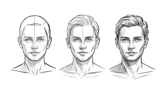 Portrait Sketches: Demonstrating the Evolution of a Human Face, capturing the detail and complexity of human anatomy and portraiture.