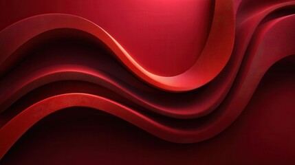 Vibrant red wavy abstract design with dynamic layered curves