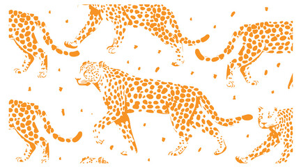 leopard illustration pattern, cheetah animal artwork, wild cat spots design, safari animal illustration, hand drawn leopard art, exotic wildlife pattern, jungle animal background, orange leopard desig © dhruvik