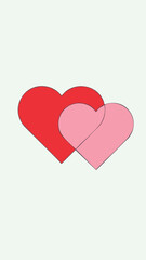 Valentine hearts illustration featuring red and pink heart icons in a simple design