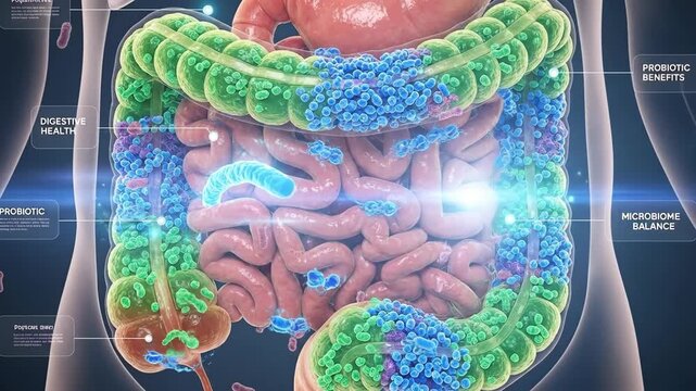 Explaining Digestive System and Gut Microbiome in a Clear Visual