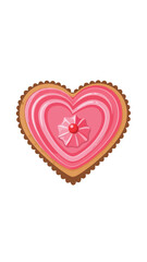 Valentine Heart Icon with Layered Pink Hues and Floral Decoration
