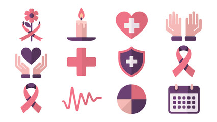 Hope and Support: A collection of health and awareness symbols.