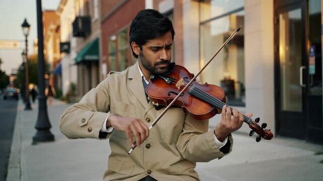 Mesmerizing Street Violin Performance: Golden Hour Serenade