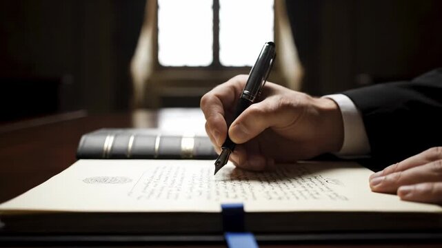 Signing Legal Contracts: Official Documents with a Fountain Pen
