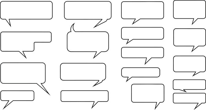 Variety of speech bubbles or thought balloons for graphic design needs and messaging
