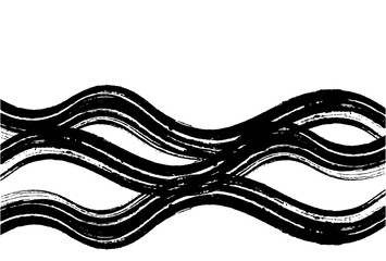 毛筆の波線の背景素材イラスト
