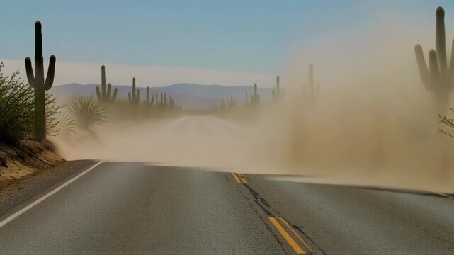 Haboob! Massive Desert Dust Storm Engulfs Highway