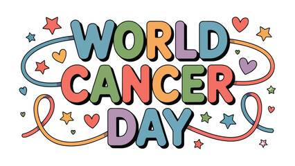 World Cancer Day: A vibrant, eye-catching design to honor the day, raising awareness for a crucial cause.