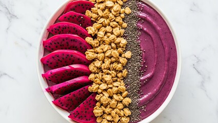 Vibrant Beetroot Smoothie Bowl with Toppings.