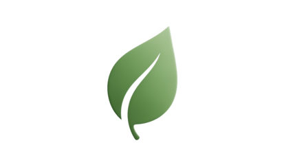 Stylized Green Leaf Icon On Black Background
