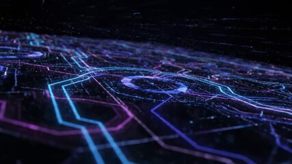 Futuristic Digital Network Flow | Abstract Tech Data Background Loop - Powered by Adobe