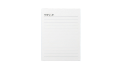 Empty To Do List Paper Isolated On Black Background
