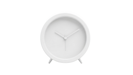 White Minimalist Alarm Clock with Modern Design on Black Background