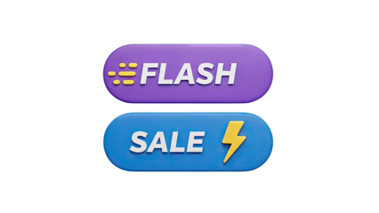Flash Sale Buttons with Lightning Bolt Icon