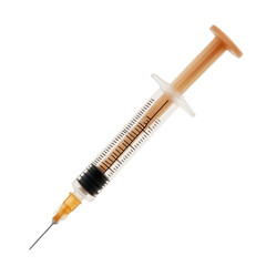 Fototapeta premium Isolated sepia syringe on transparent background medical concept