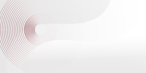 Fototapeta premium An abstract background designed to look modern and simple, with the main elements being circles and overlapping circle lines, in grey and red to emphasize the sense of movement and balance.