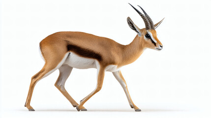 Fototapeta premium Graceful Gazelle White Background