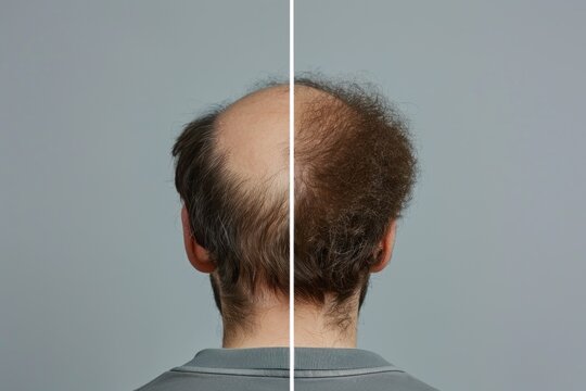 Transformation from thinning hair to fuller style showcases remarkable hair restoration journey