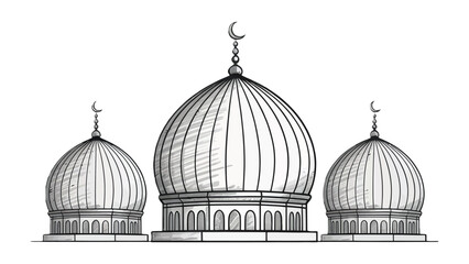 Fototapeta premium Islamic Dome: An intricately detailed illustration showcases the classic architectural elements of an Islamic dome.