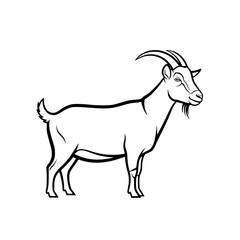 Fototapeta premium goat on a white background