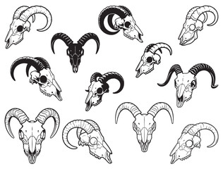 Obraz premium GOAT SKULL SILHOUETTE