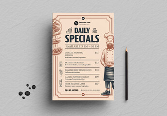 Daily Restaurant Food Specials Sale Poster Design