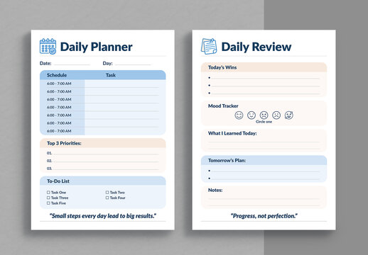 Daily Planner Template Layout