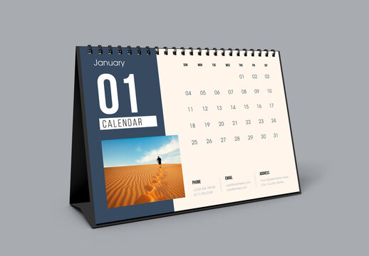 Desk Calendar 2026 Template with Clean Modern Design