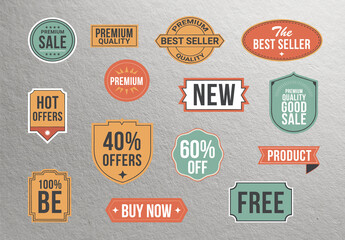 Vintage Sale Labels Set Template