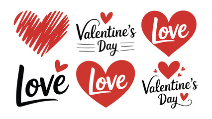 Love and Valentine's Day: A collection of heart-shaped designs and Valentine's Day text arrangements, perfect for expressing love and affection.