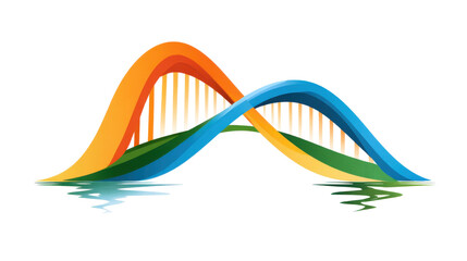 Abstract colorful DNA double helix wave scientific concept genetics biotechnology molecular structure modern design illustration isolated on white background