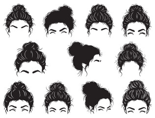 MESSY BUN HAIRS SILHOUETTE