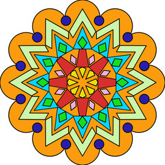 Vector Colored Mandala Round Colored Mandala Design